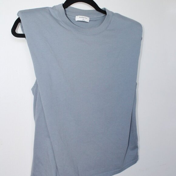 Babaton Shoulder Pad Tank ~ XS ~ 2021 ~ Muted Blue Grey - Picture 3 of 7